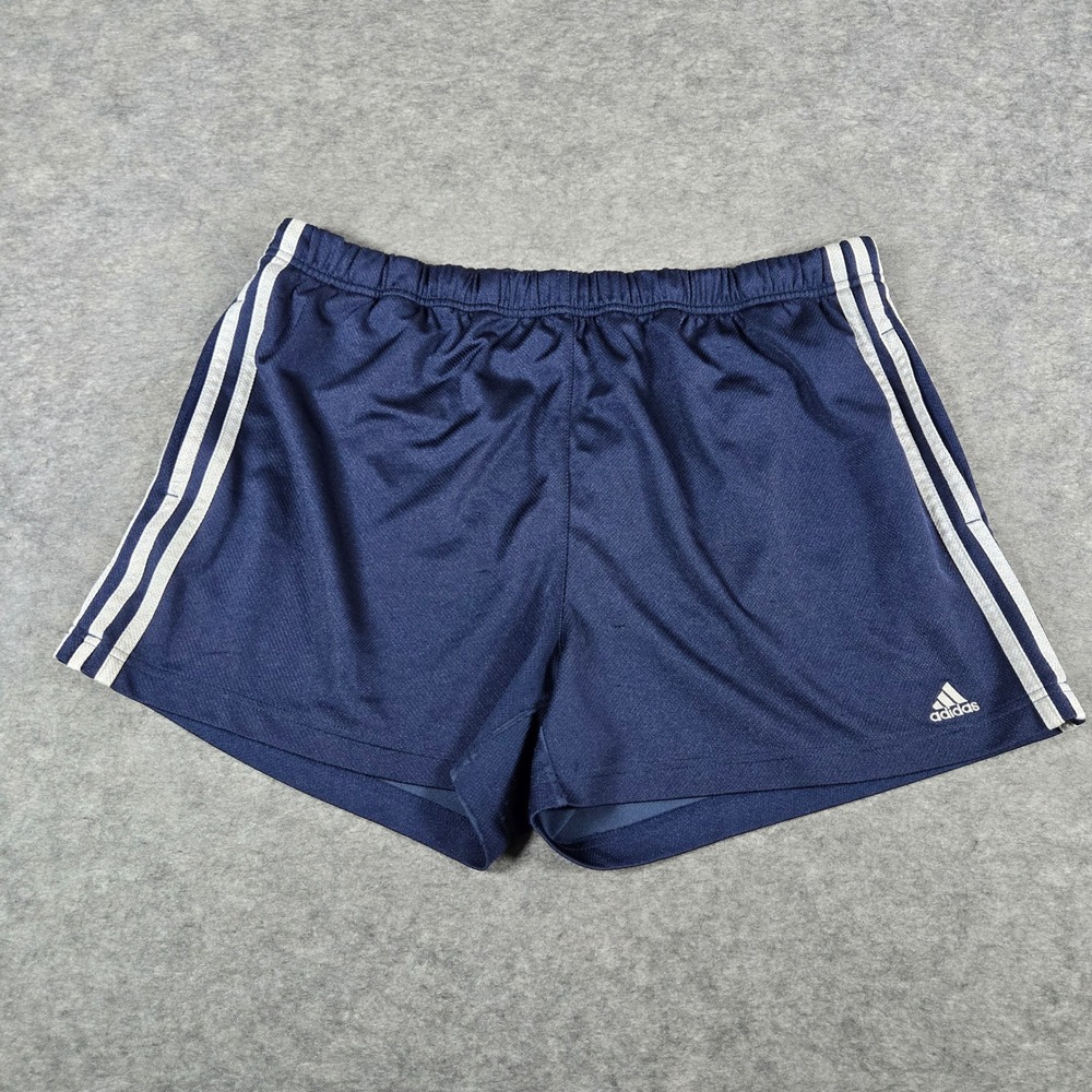 Adidas Mens Navy Blue 3-Stripe Y2K Running Athletic Shorts XL
